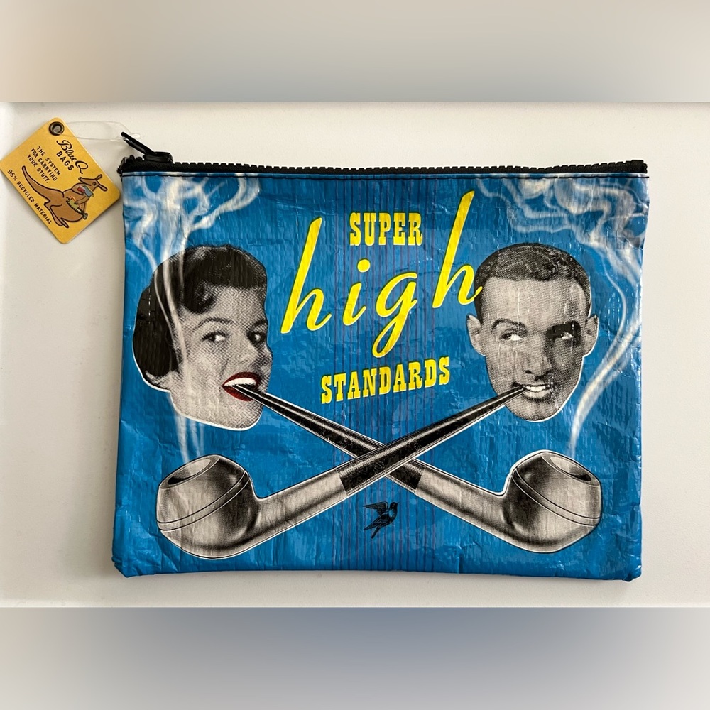 NWT Blue Q Super High Standards Zipper Pouch